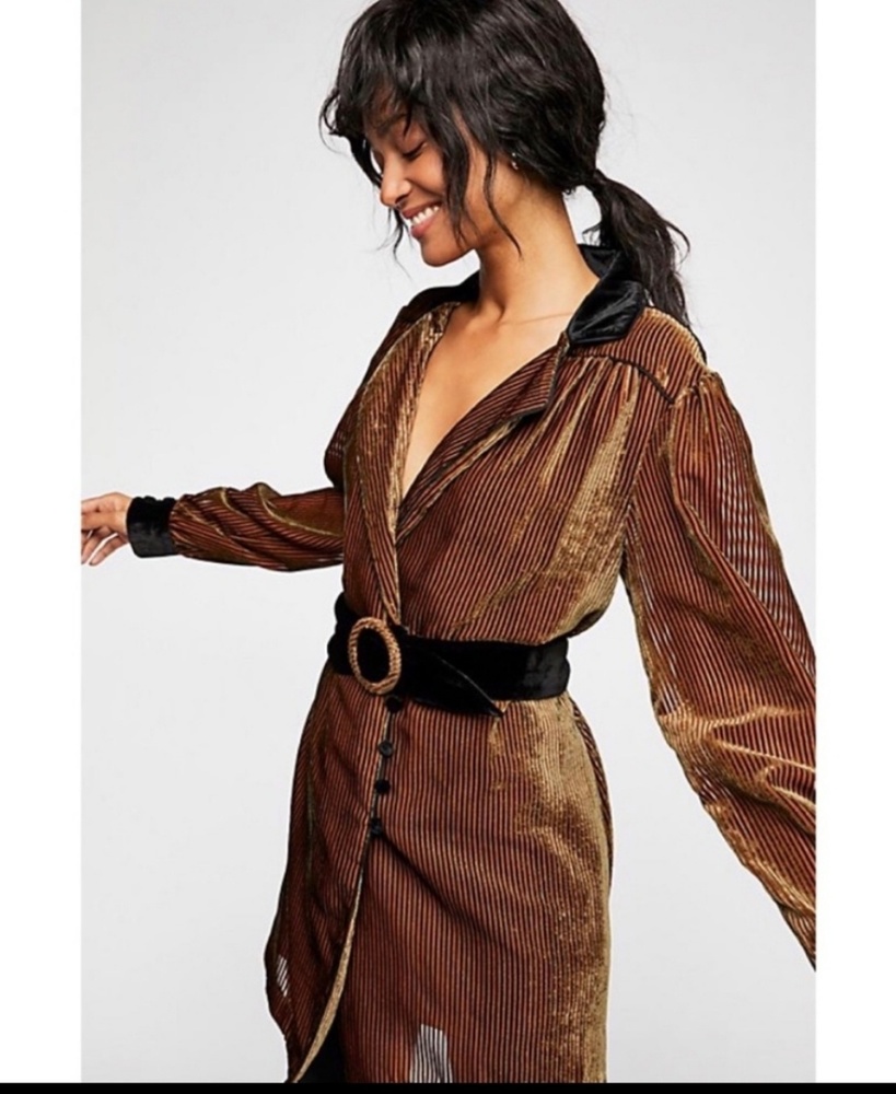 Free people what you need velvet suit Mini Dress.